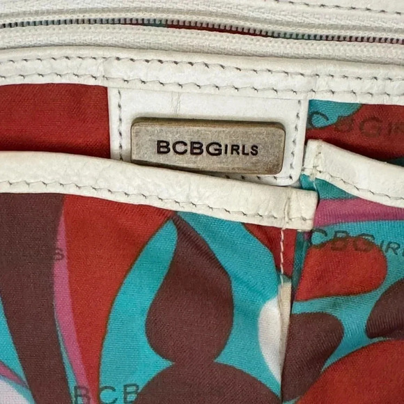 BCBG Vintage 2000s Y2K Boho Grunge Straw Leather Shoulder Bag Tote - Picture 9 of 11